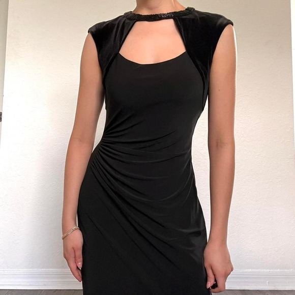 Ralph Lauren Dresses & Skirts - Black Velvet Cutout Maxi Dress